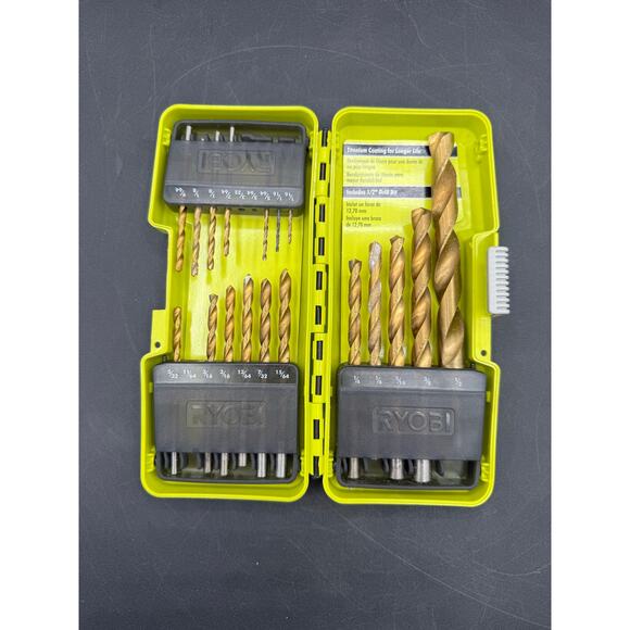 RYOBI 21-Pc Titanium Drill Bit Set (A972102) in Case - Picture 1 of 7